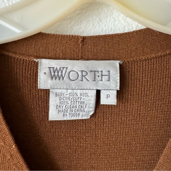 Worth Wool Full Length Button Front Cardigan Camel - Picture 3 of 5